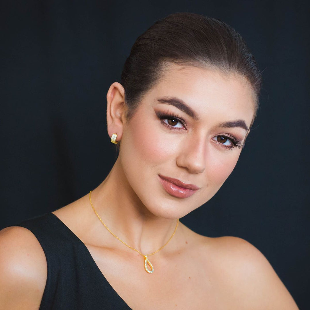 Georgini Goddess Maeve Pave Hoop Earrings - Gold - IE1127G