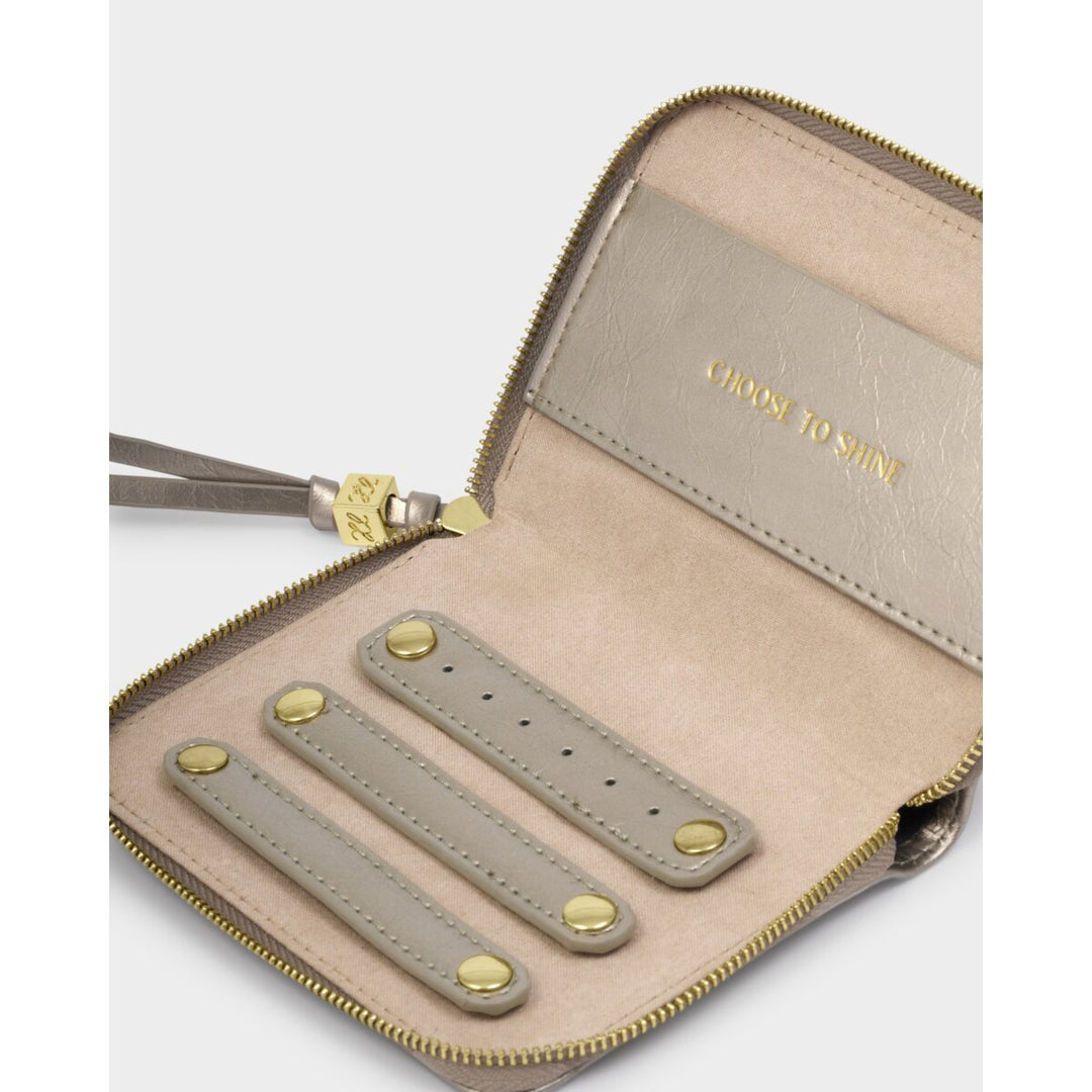 Katie Loxton 'Choose To Shine' Slim Jewellery Case Pewter