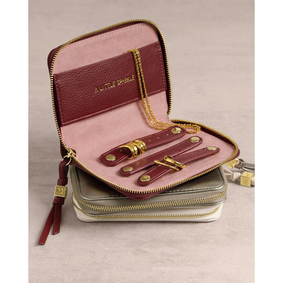 Katie Loxton 'Heart Of Gold' Slim Jewellery Case Off White