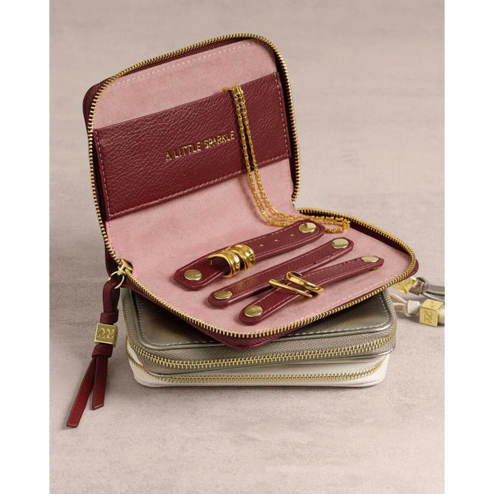 Katie Loxton 'Heart Of Gold' Slim Jewellery Case Off White