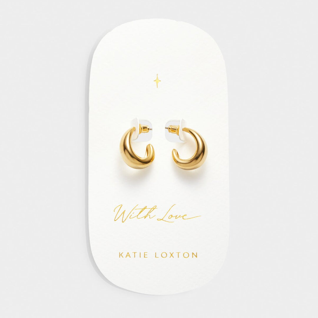 Katie Loxton 'With Love' Waterproof Gold Dome Hoop Earrings KLJ6120