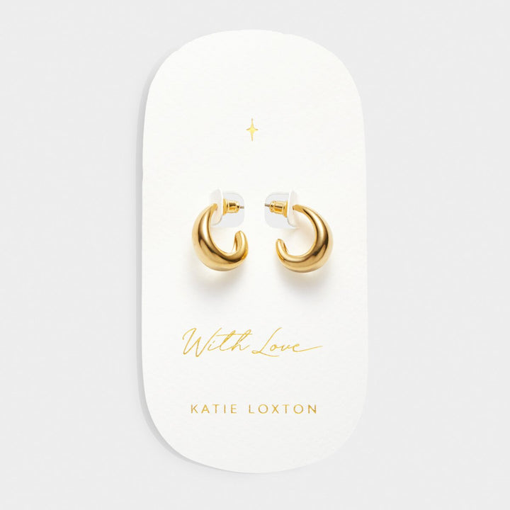 Katie Loxton 'With Love' Waterproof Gold Dome Hoop Earrings KLJ6120