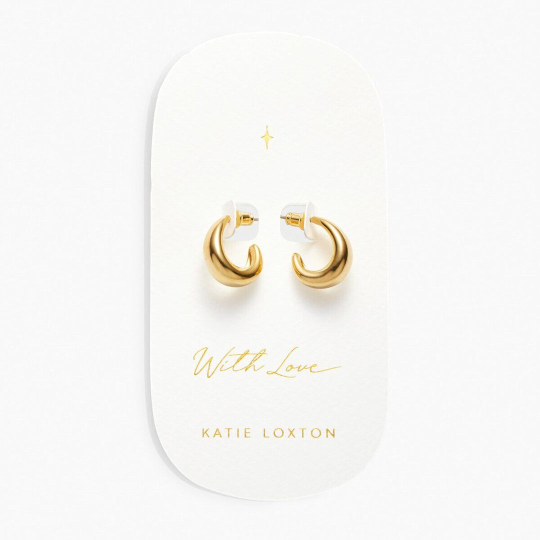 Katie Loxton 'With Love' Waterproof Gold Dome Hoop Earrings KLJ6120