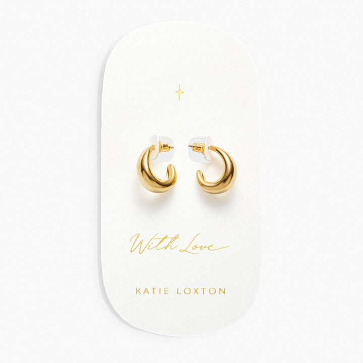 Katie Loxton 'With Love' Waterproof Gold Dome Hoop Earrings KLJ6120