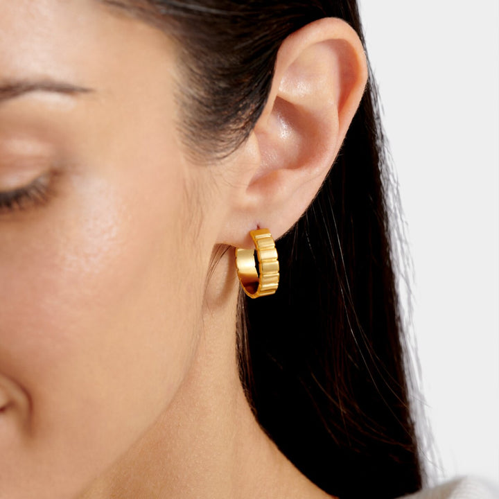 Katie Loxton 'Optimism' Waterproof Gold Amulet Hoop Earrings KLJ6130