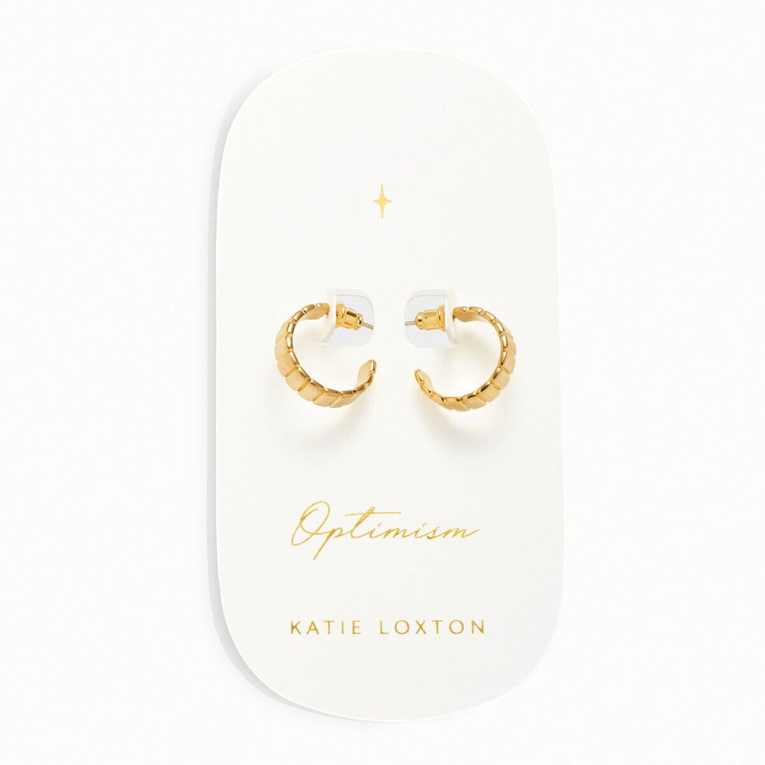 Katie Loxton 'Optimism' Waterproof Gold Amulet Hoop Earrings KLJ6130