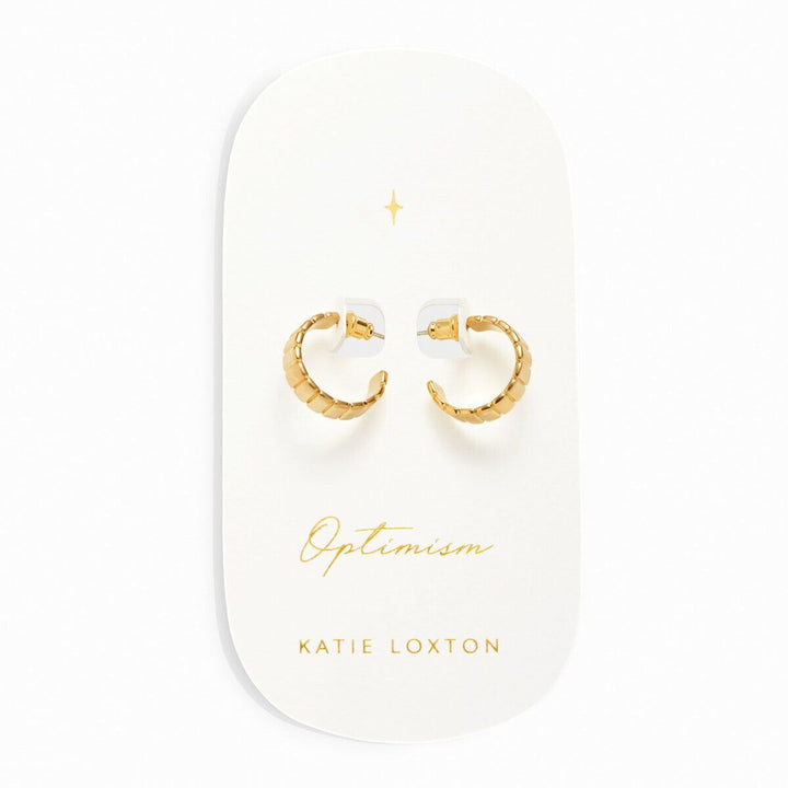 Katie Loxton 'Optimism' Waterproof Gold Amulet Hoop Earrings KLJ6130