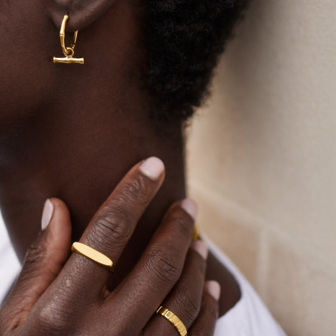 Katie Loxton Bamboo Waterproof Gold Hoop Earrings KLJ6131