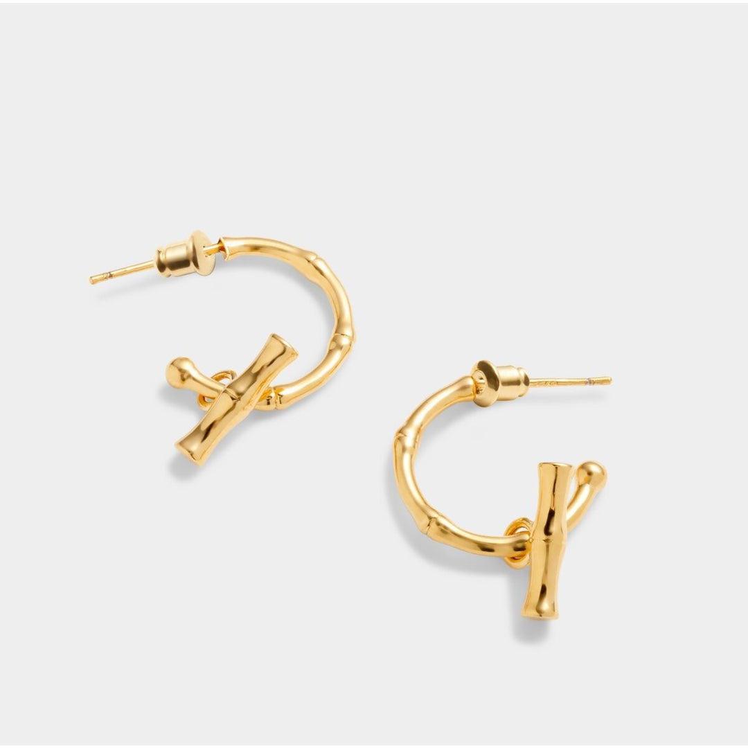 Katie Loxton Bamboo Waterproof Gold Hoop Earrings KLJ6131