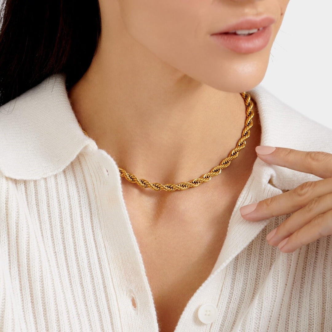 Katie Loxton Reine Waterproof Gold Rope Necklace KLJ6177