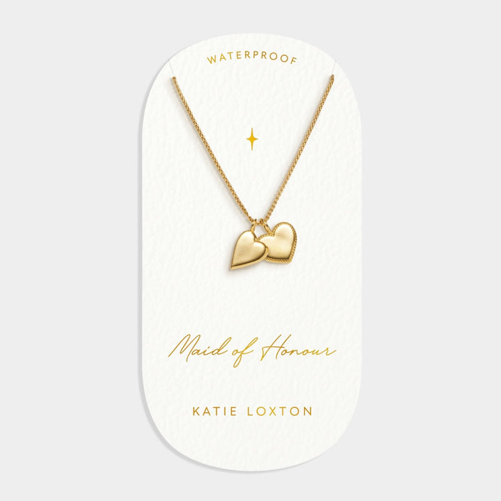 Katie Loxton 'Maid Of Honour' Waterproof Gold Bridal Charm Necklace KLJ6208