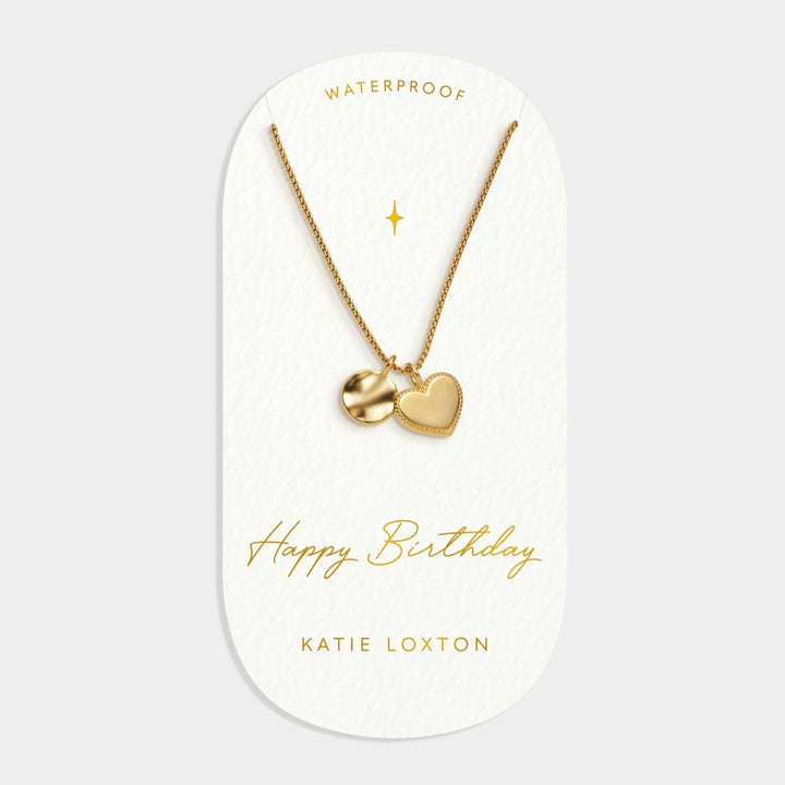 Katie Loxton 'Happy Birthday' Waterproof Gold Charm Necklace KLJ6209