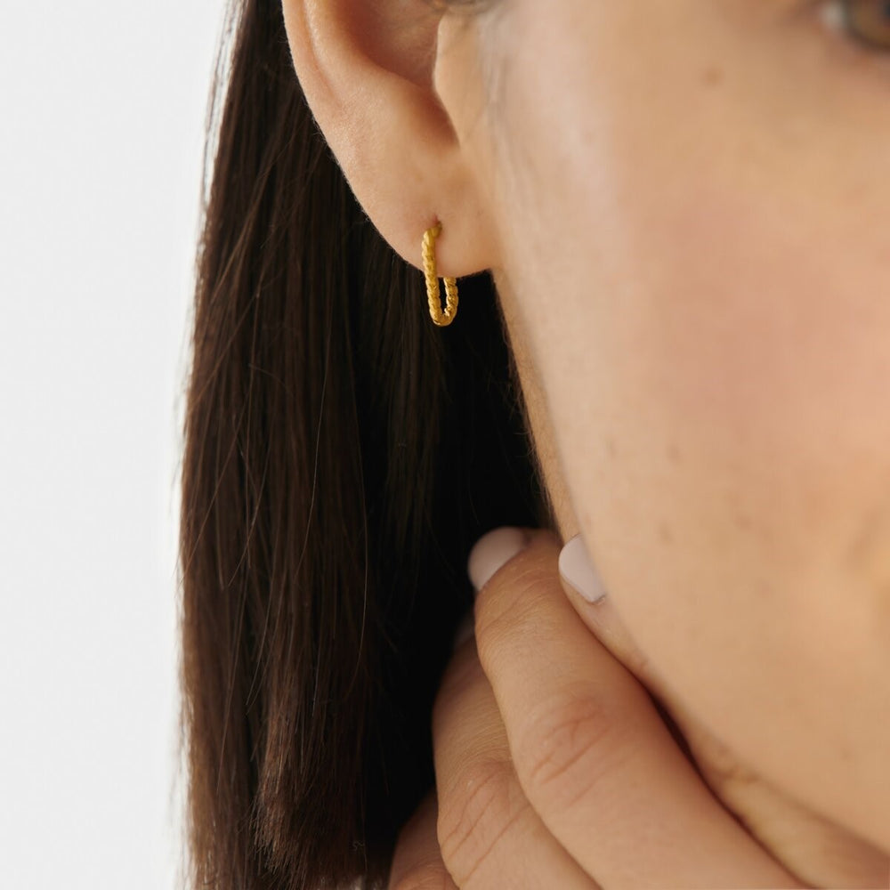 Katie Loxton Celine Waterproof Gold Rope Hoop Earrings KLJ6275