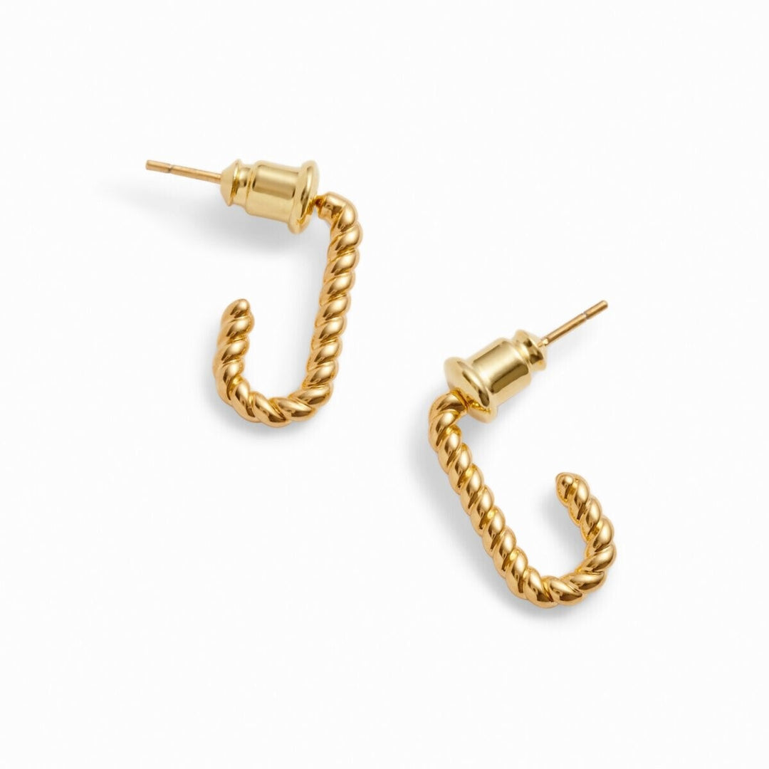 Katie Loxton Celine Waterproof Gold Rope Hoop Earrings