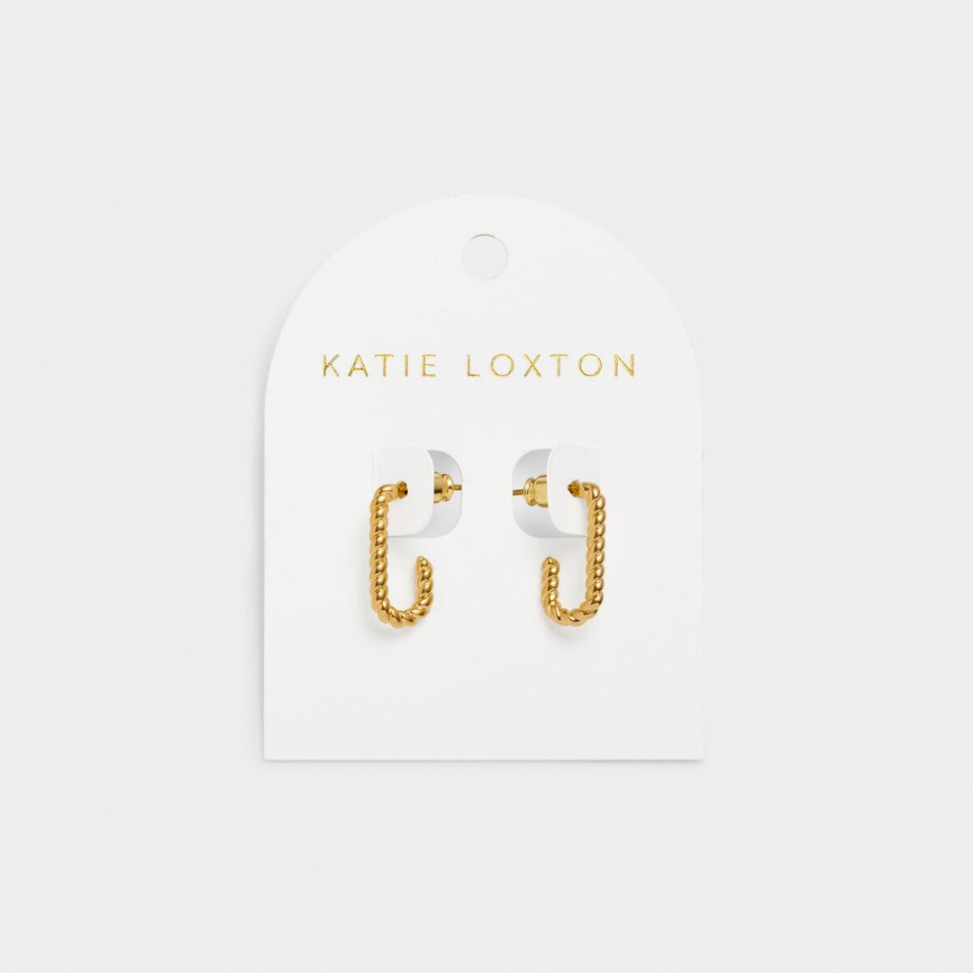 Katie Loxton Celine Waterproof Gold Rope Hoop Earrings KLJ6275