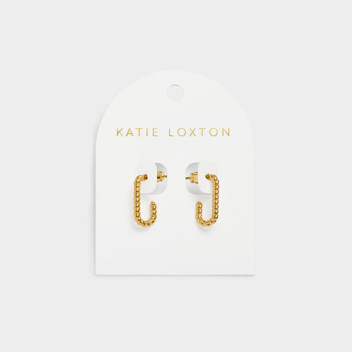 Katie Loxton Celine Waterproof Gold Rope Hoop Earrings KLJ6275