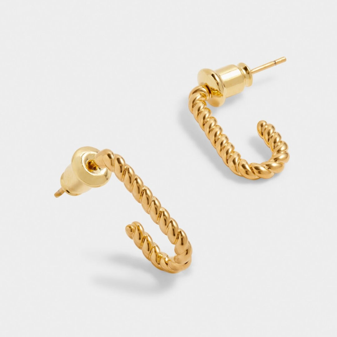 Katie Loxton Celine Waterproof Gold Rope Hoop Earrings KLJ6275