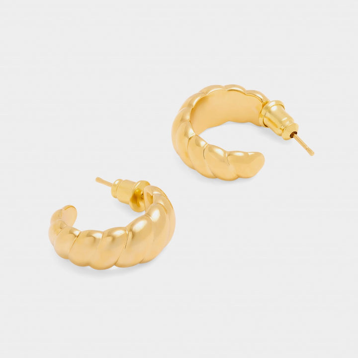 Katie Loxton Harper Waterproof Gold Twist Hoop Earrings KLJ6325