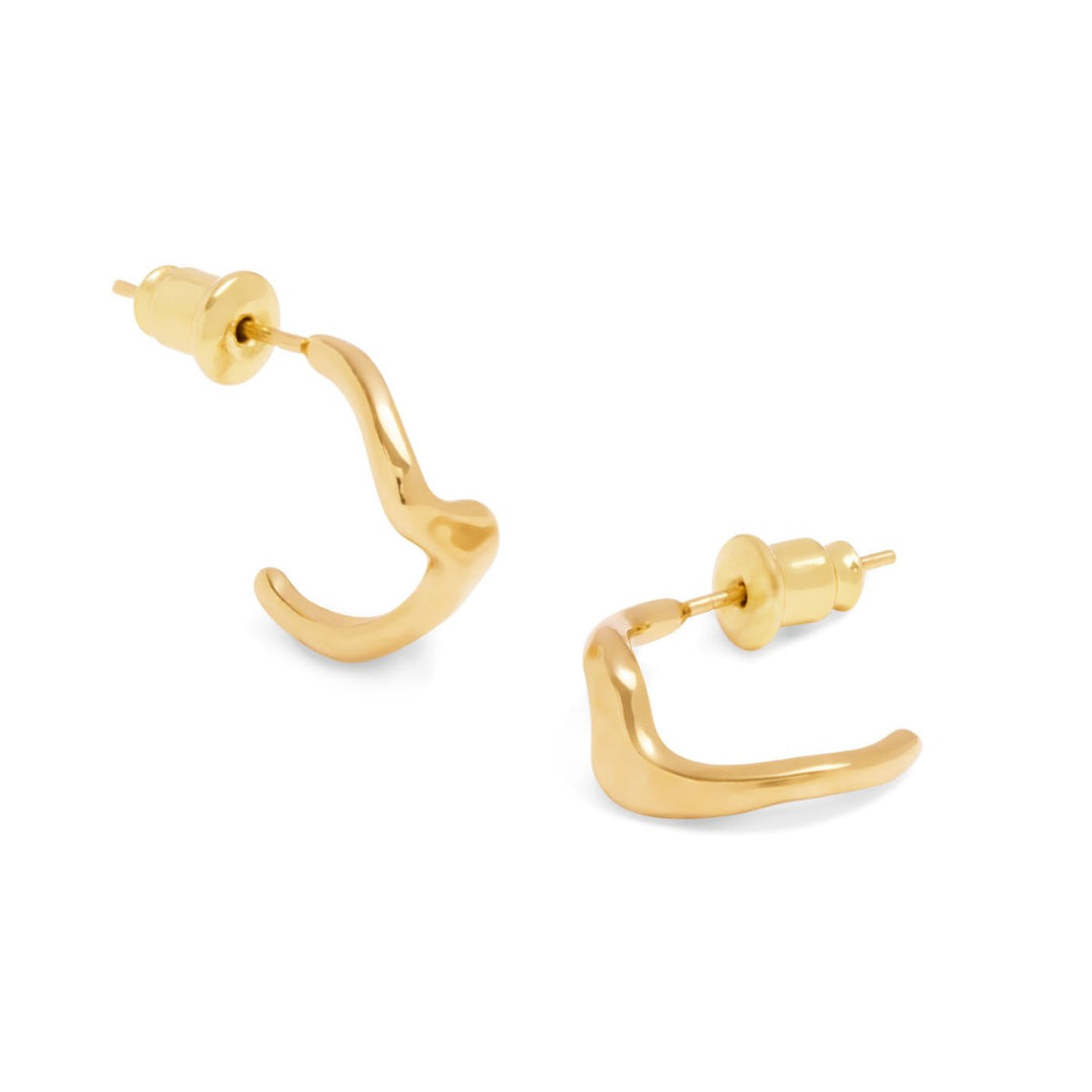 Katie Loxton Marina Waterproof Gold Wave Hoop Earrings