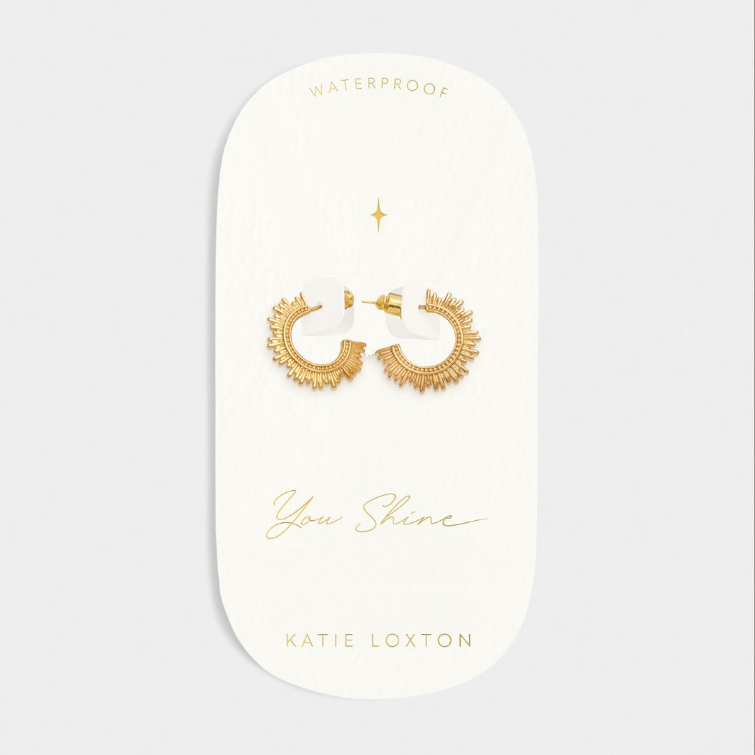 Katie Loxton 'You Shine' Waterproof Gold Hoop Earrings KLJ6373