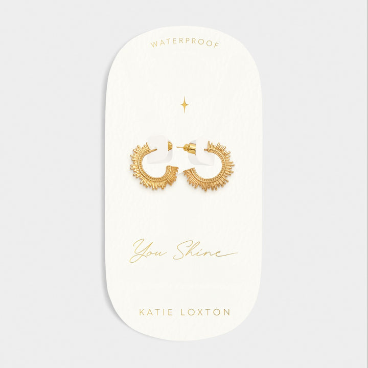 Katie Loxton 'You Shine' Waterproof Gold Hoop Earrings KLJ6373