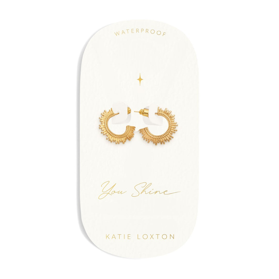 Katie Loxton 'You Shine' Waterproof Gold Hoop Earrings KLJ6373