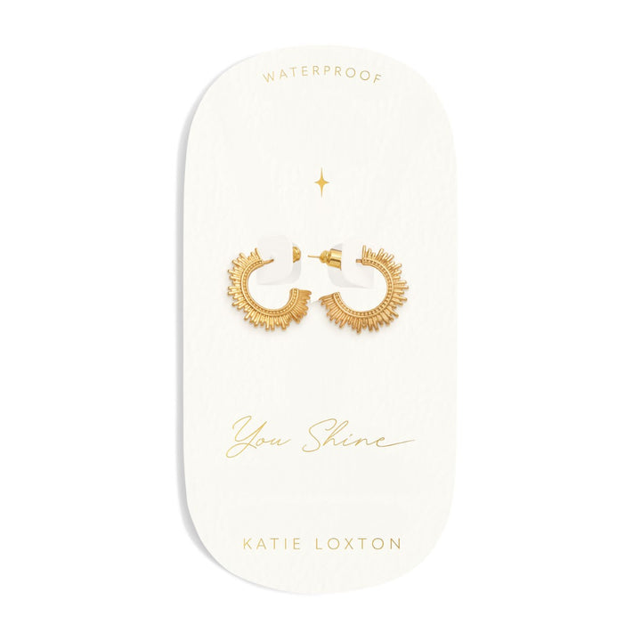 Katie Loxton 'You Shine' Waterproof Gold Hoop Earrings KLJ6373