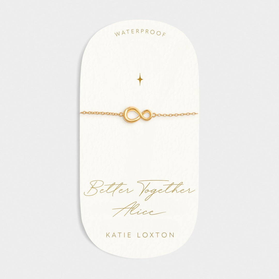 Katie Loxton 'Better Together' Waterproof Gold Charm Bracelet. Item code KLJ6378.
