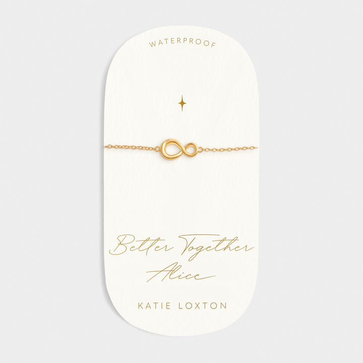 Katie Loxton 'Better Together' Waterproof Gold Charm Bracelet. Item code KLJ6378.