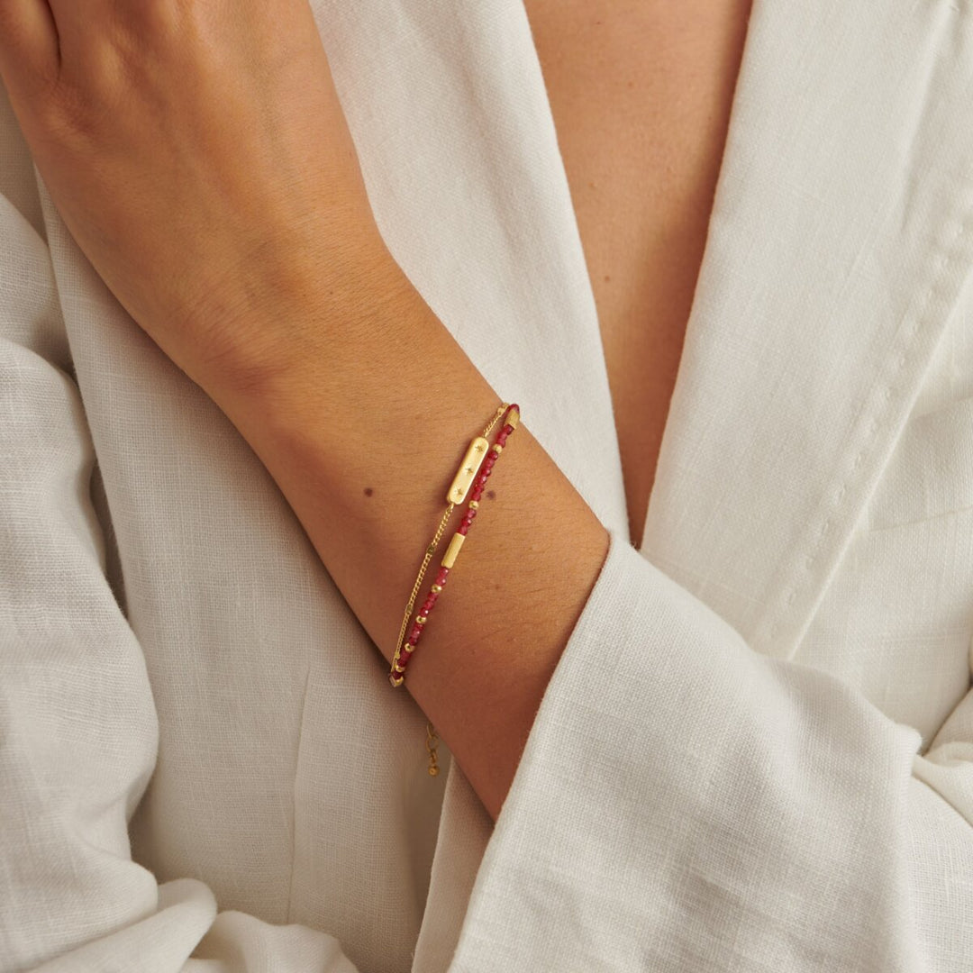 Katie Loxton 'January' Waterproof Gold Birthstone Bracelet | Item code KLJ6379