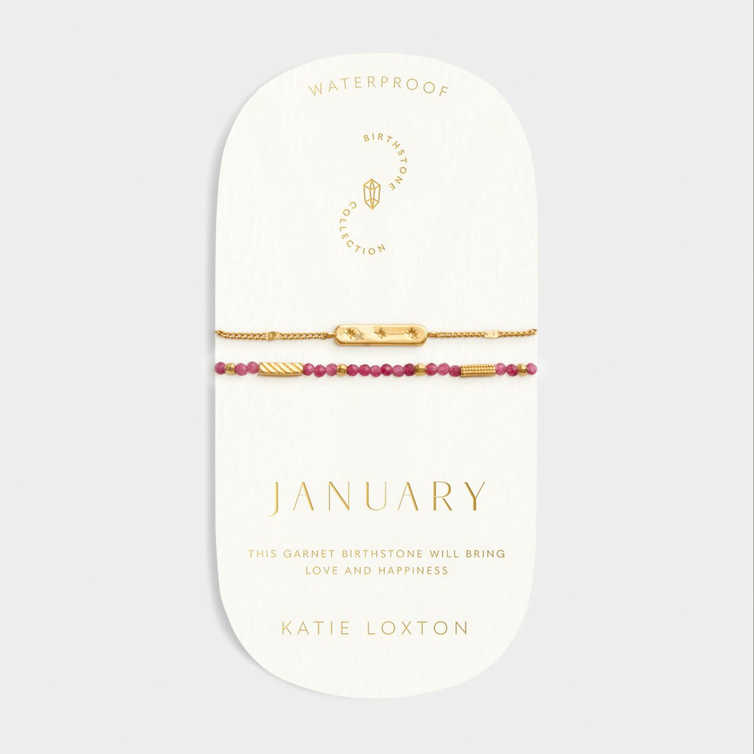 Katie Loxton 'January' Waterproof Gold Birthstone Bracelet | Item code KLJ6379