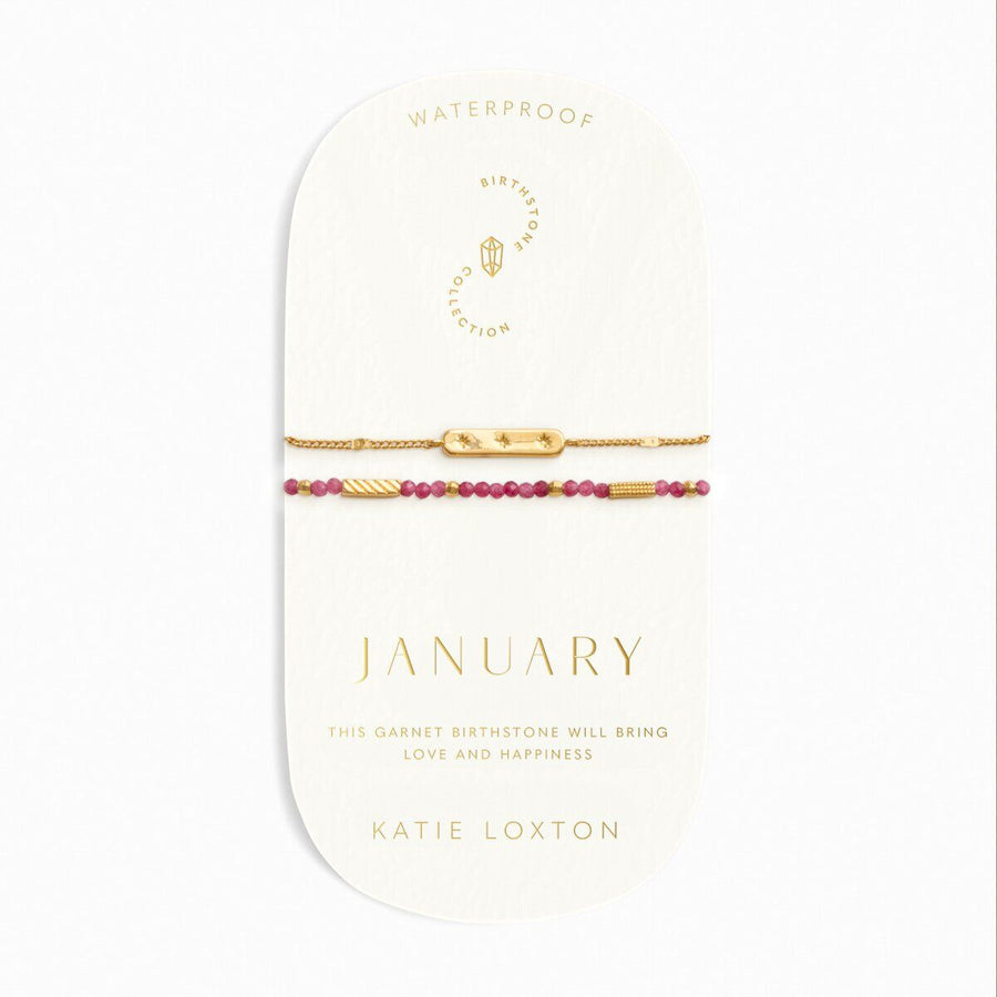 Katie Loxton 'January' Waterproof Gold Birthstone Bracelet | Item code KLJ6379