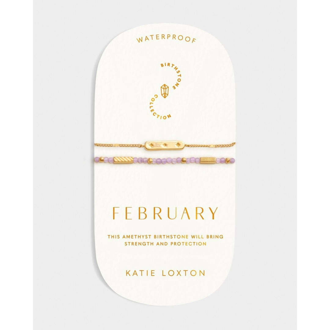 Katie Loxton 'February' Waterproof Gold Birthstone Bracelet