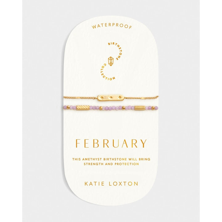 Katie Loxton 'February' Waterproof Gold Birthstone Bracelet