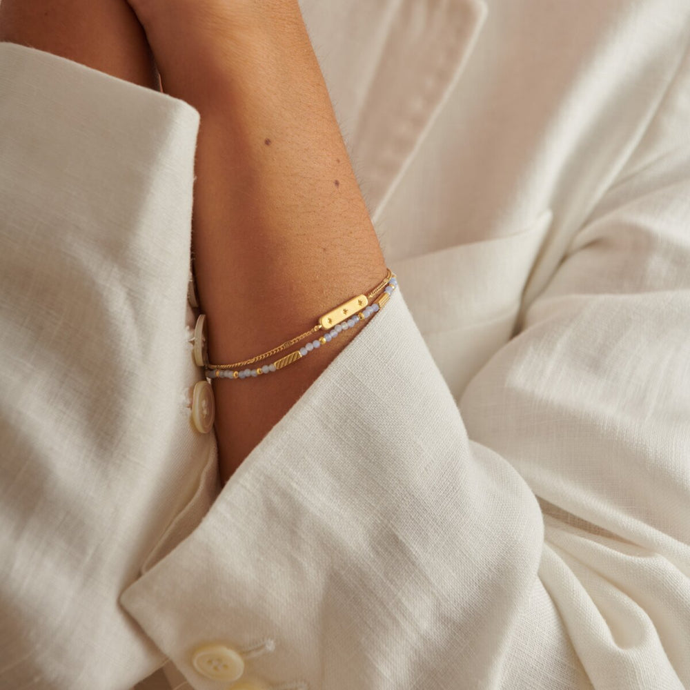 Katie Loxton 'March' Waterproof Gold Birthstone Bracelet. Item code KLJ6381.