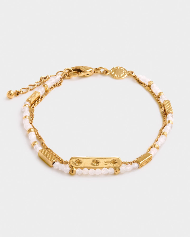 Niche Jewellery Katie Loxton April Waterproof Gold Birthstone Bracelet detail