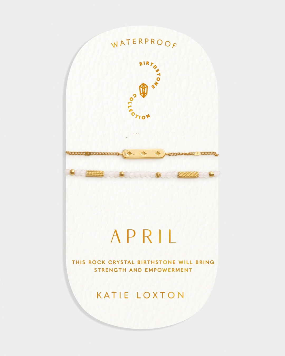 Katie Loxton April Waterproof Gold Birthstone Bracelet