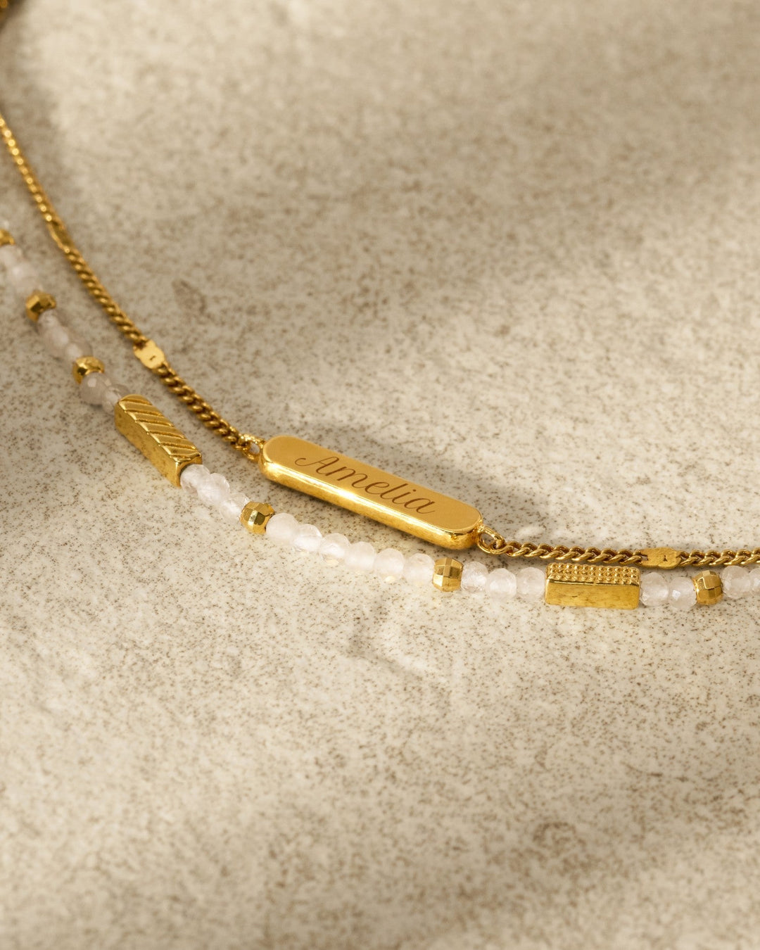 Niche Jewellery Katie Loxton April Waterproof Gold Birthstone Bracelet detail