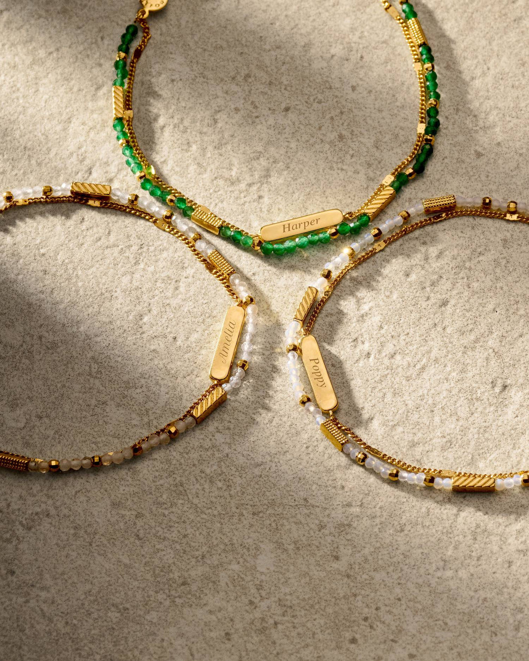 Niche Jewellery Katie Loxton April Waterproof Gold Birthstone Bracelet detail