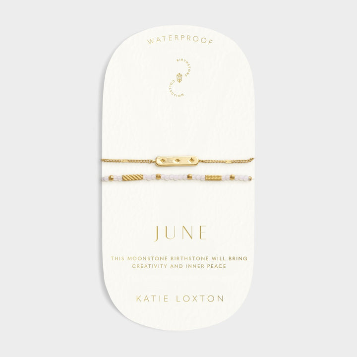 Katie Loxton 'June' Waterproof Gold Birthstone Bracelet KLJ6384