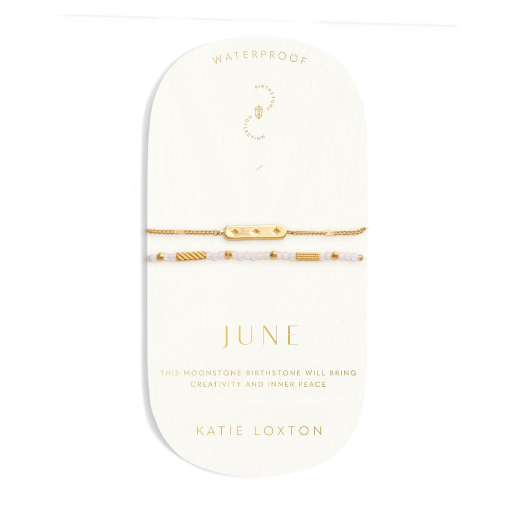 Katie Loxton 'June' Waterproof Gold Birthstone Bracelet