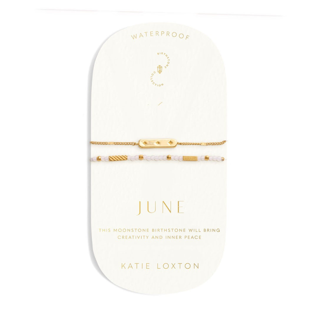 Katie Loxton 'June' Waterproof Gold Birthstone Bracelet KLJ6384