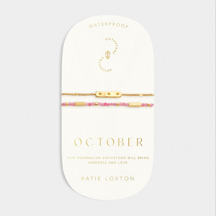 Katie Loxton 'October' Waterproof Gold Birthstone Bracelet KLJ6388