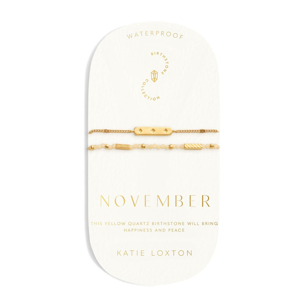Katie Loxton November Waterproof Gold Birthstone Bracelet