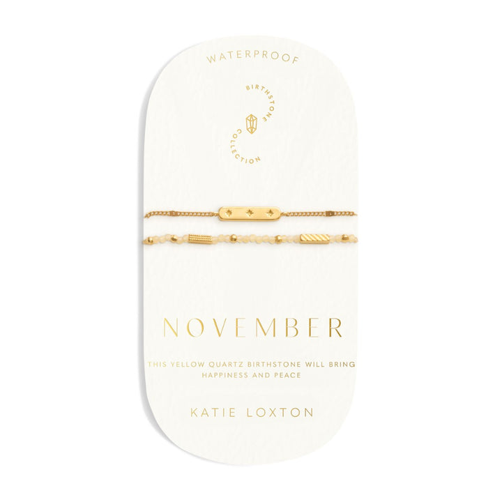 Katie Loxton 'November' Waterproof Gold Birthstone Bracelet