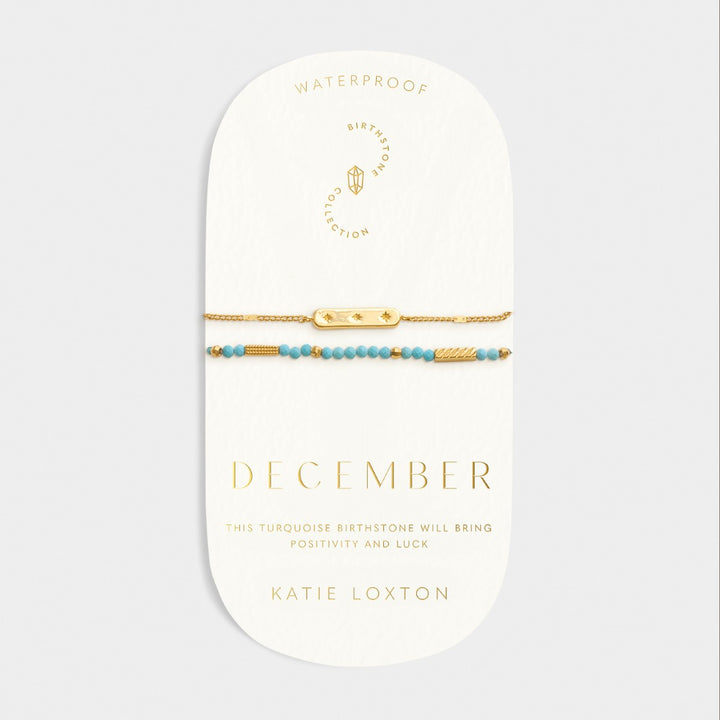 Katie Loxton 'December' Waterproof Gold Birthstone Bracelet KLJ6390