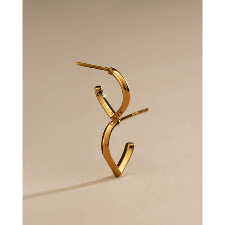 Katie Loxton Elsi Waterproof Gold Huggie Hoop Earrings. Item code KLJ6401.
