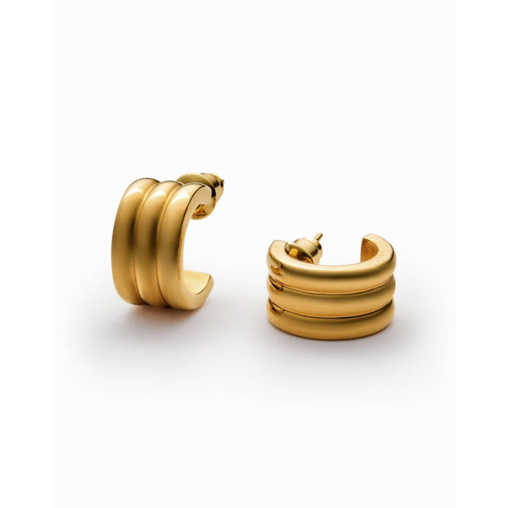 Katie Loxton Hanna Waterproof Gold Huggie Hoop Earrings. Item code KLJ6405.