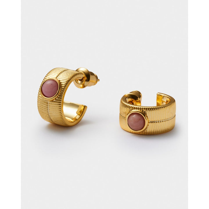 Katie Loxton October Waterproof Gold Birthstone Hoop Earrings. Item code KLJ6429.
