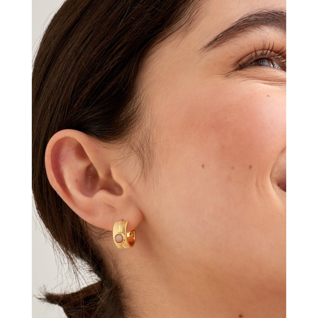 Katie Loxton October Waterproof Gold Birthstone Hoop Earrings. Item code KLJ6429.